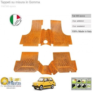 Tappeti Fiat 126 d'epoca su misura di colore Giallo Ocra-AUTO D'EPOCA-Sunmats vendita on line