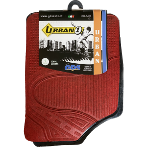 Tappeti universali in gomma-moquette mod. "Urban" colore rosso-Universali in gomma e moquette-Sunmats vendita on line