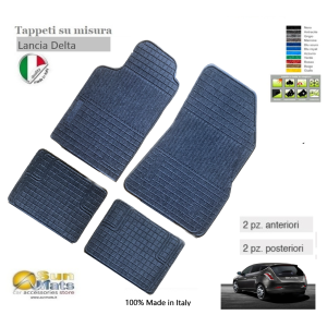 Tappeti Lancia Delta in gomma-moquette  su misura di colore antracite-Su misura in gomma e moquette-Sunmats vendita on line