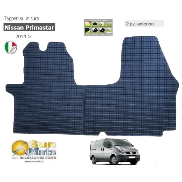 Tappeti in gomma Nissan Primastar (NV 300) dal 2014 in poi-VEICOLI COMM. / AUTOCARRI-Sunmats vendita on line