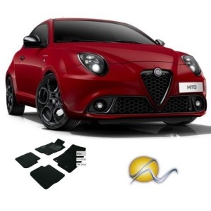 Tappeti per auto su misura in moquette con clip per Alfa Romeo Mito-Su misura in moquette-Sunmats vendita on line
