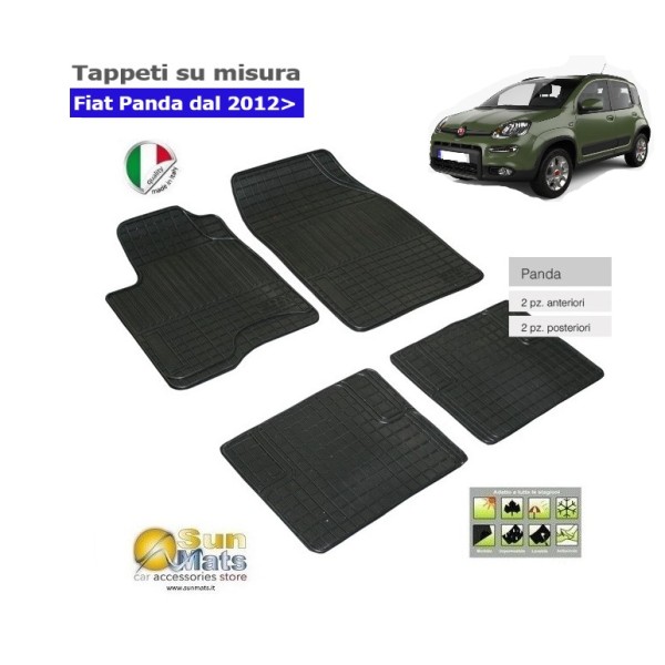 Tappeti su misura in gomma per Fiat Panda dal 2012-Su misura in gomma-Sunmats vendita on line