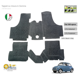 Tappeti Fiat 500 d'epoca su misura di colore Antracite-AUTO D'EPOCA-Sunmats vendita on line