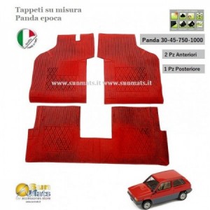 Tappeti Fiat Panda 750 - 1000 d'epoca su misura di colore Nero-AUTO D'EPOCA-Sunmats vendita on line
