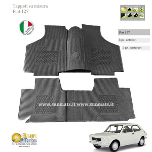 Tappeti Fiat 127 d'epoca su misura di colore nero-AUTO D'EPOCA-Sunmats vendita on line