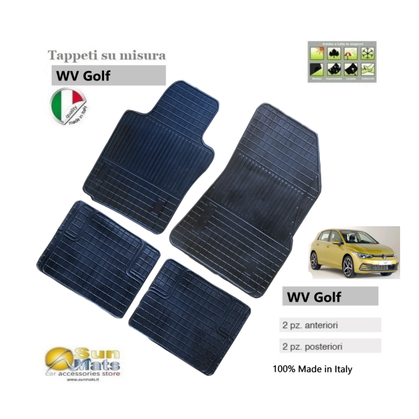 Tappeti WV Golf VII in gomma su misura-Su misura in gomma-Sunmats vendita on line