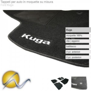 Tappeti per auto su misura in moquette con clip per Ford Kuga-Su misura in moquette-Sunmats vendita on line