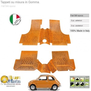 Tappeti Fiat 500 d'epoca su misura di colore Blu-AUTO D'EPOCA-Sunmats vendita on line