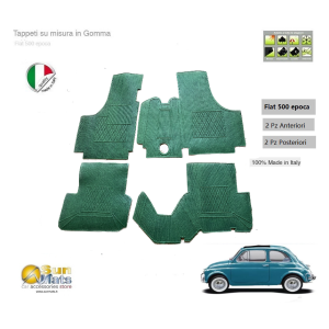 Tappeti Fiat 500 d'epoca su misura di colore Giallo Ocra-AUTO D'EPOCA-Sunmats vendita on line