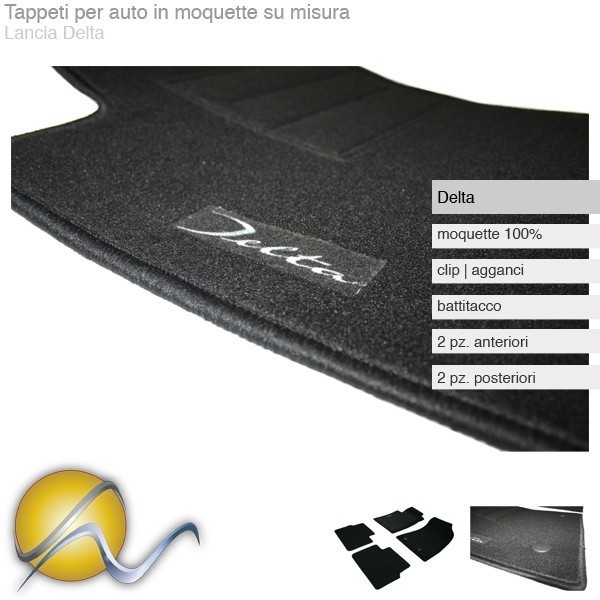 Tappeti per auto su misura in moquette con clip per Lancia Delta-Su misura in moquette-Sunmats vendita on line