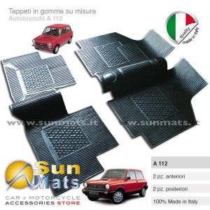 Tappeti Autobianchi A 112 d'epoca su misura di colore Nero-AUTO D'EPOCA-Sunmats vendita on line