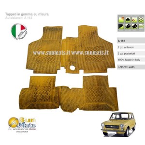 Tappeti Autobianchi A 112 d'epoca su misura di colore Rosso-AUTO D'EPOCA-Sunmats vendita on line