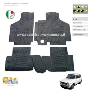 Tappeti Autobianchi A 112 d'epoca su misura di colore Rosso-AUTO D'EPOCA-Sunmats vendita on line