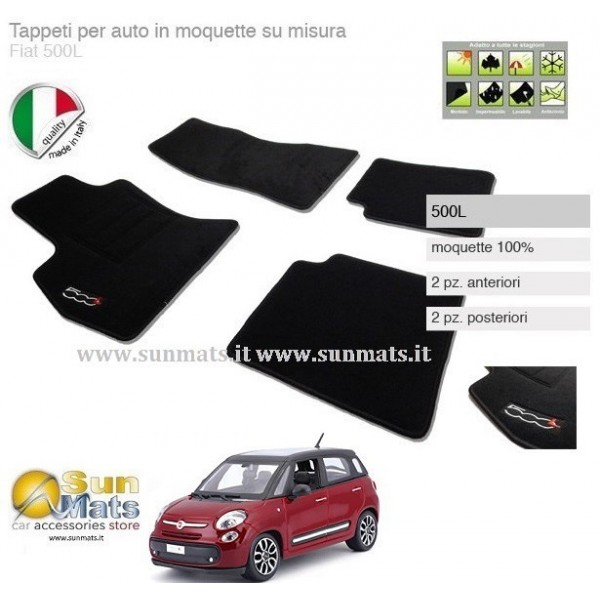 Tappeti per auto su misura in moquette per Fiat 500L-Su misura in moquette-Sunmats vendita on line