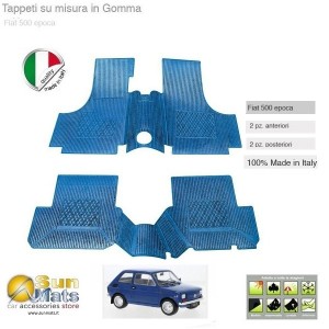 Tappeti Fiat 126 d'epoca su misura di colore Rosso-AUTO D'EPOCA-Sunmats vendita on line